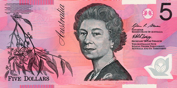 Five Dollars Banknote Signature Side